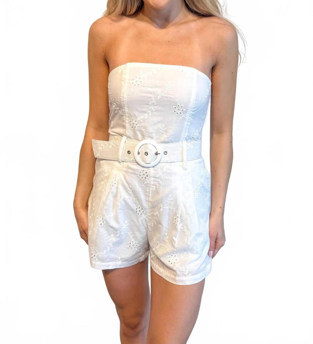 NEW OLIVACEOUS nicolette romper in white